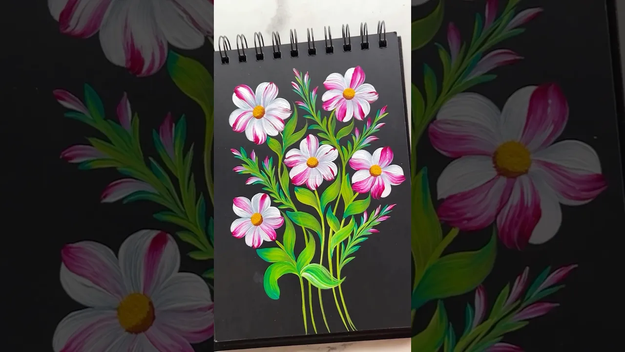 1366 🌸🫠🫠🫠🎨🌿Beautiful PINK Flowers 🎨🌺🫶 #artvideo #wow #shorts