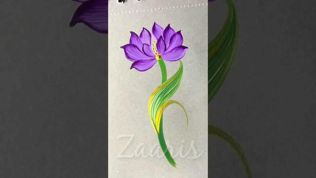 51 💜💛WOW🫶PURPLE GOLD flower acrylic 🖌️🎨#shorts #viral #purple #gold #wow #art