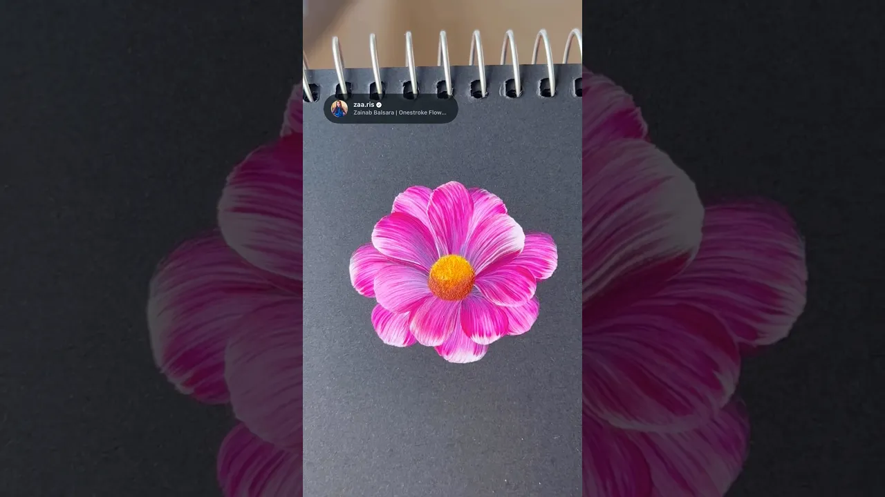 388 🌸🌺💖🫶💯Beginner friendly PINK flower painting 🖌️🎨👌 #flowerpainting #art #shorts #viralshorts