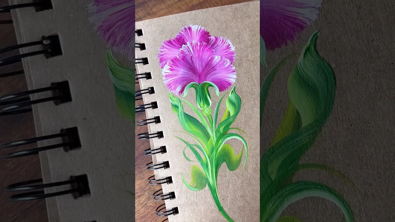 273 💖🌸Gorgeous burgundy CARNATIONS acrylic painting 👌🌺 #shorts #art #carnations #acrylic #painting