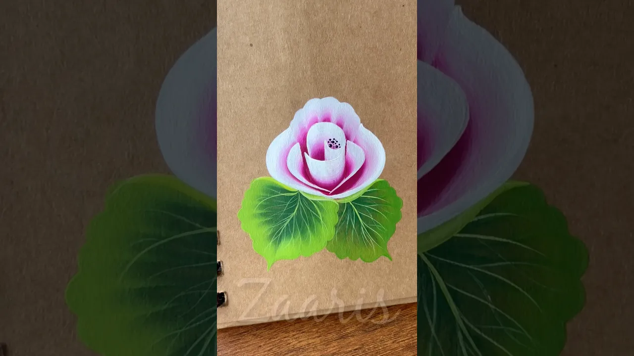 232 🌸💖PINK flower acrylic painting 👌💯🖌️ #shorts #pinkflowers #acrylic #art #viral #reels