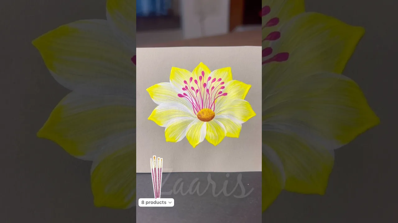 372 Yellow flower 🌼 acrylic painting #shortsfeed #flowerart