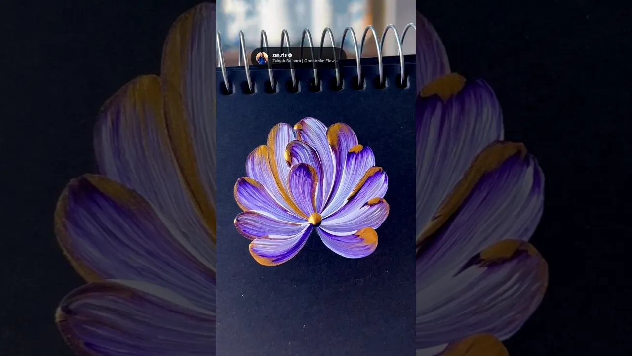 441 💜🧡Beginner friendly one stroke flower painting using acrylic paints 🖌️🫶🏻🎨