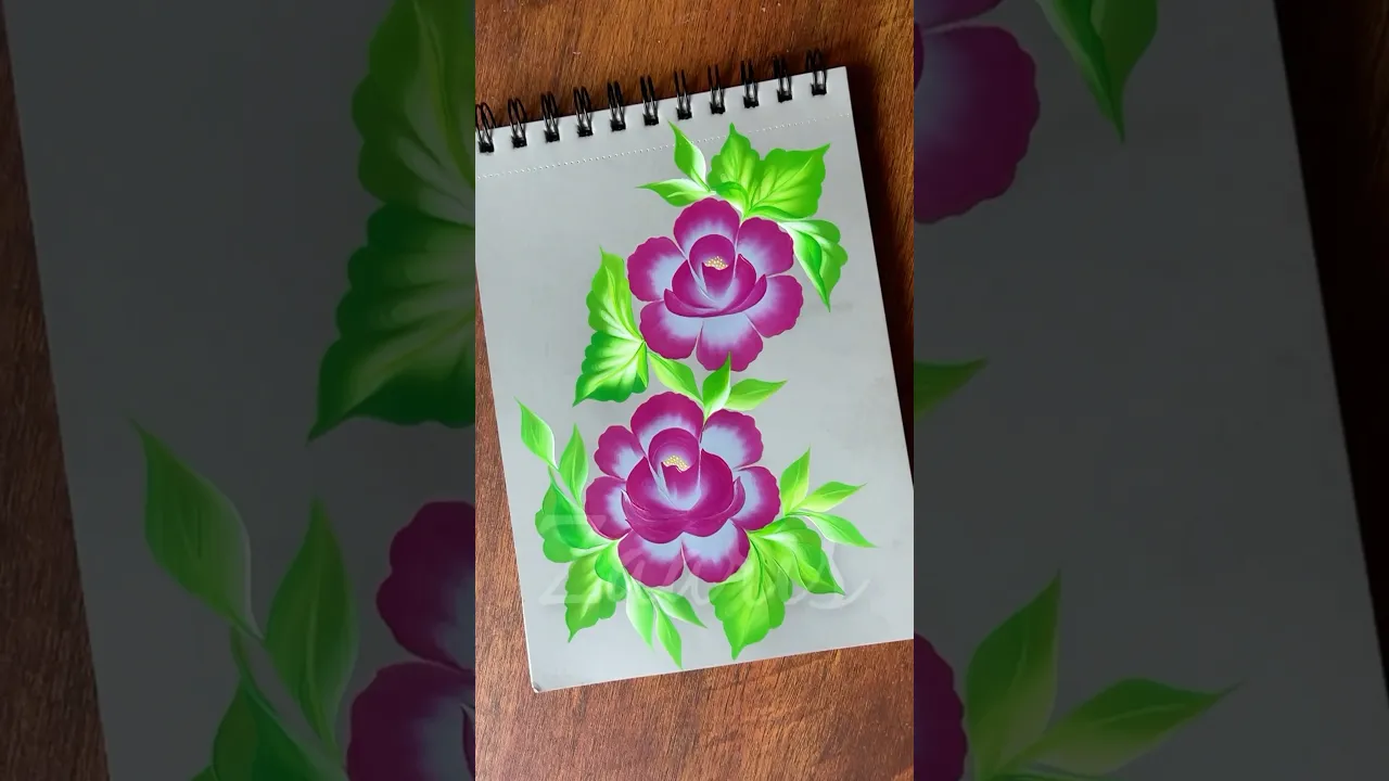 1159 🌹🎨🌸🩶🩷 Beautiful PINK & GREY ROSES PAITNING, using acrylic paints 🫶💯✨🎨🩷🎉🌿🌸🎊🌹 #shorts