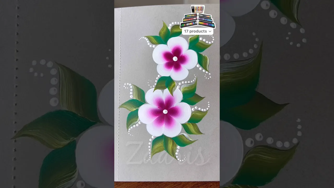 369 One Stroke acrylic flower painting🌺🌸 #shortsfeed