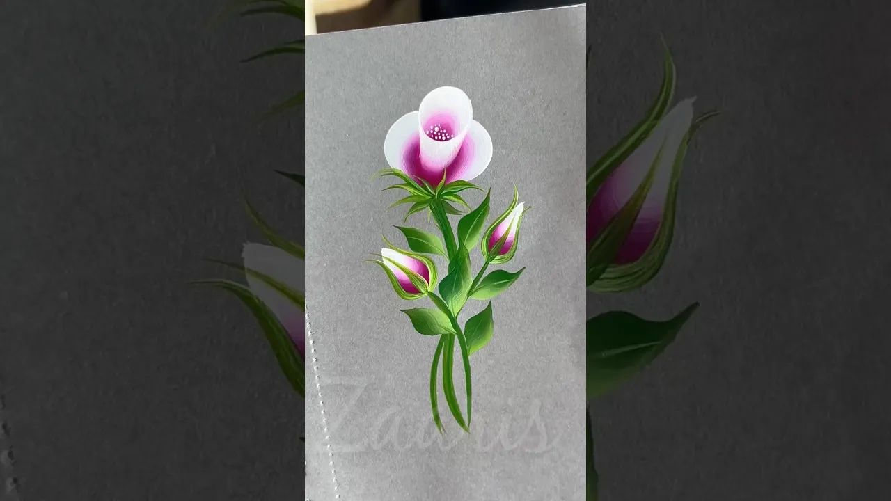 131 Easy 🩷 PINK Rose🌹one stroke painting design🫶#shorts #pinkrose #viral #art #rosepainting #easy