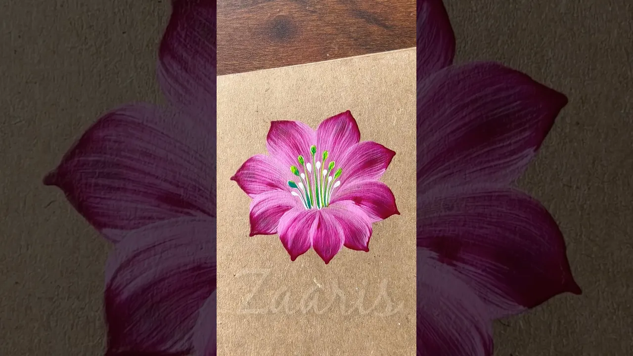 265 Simple flower painting using acrylic paints 🌸👌🎨🖌️ #shorts #art #flowerpainting
