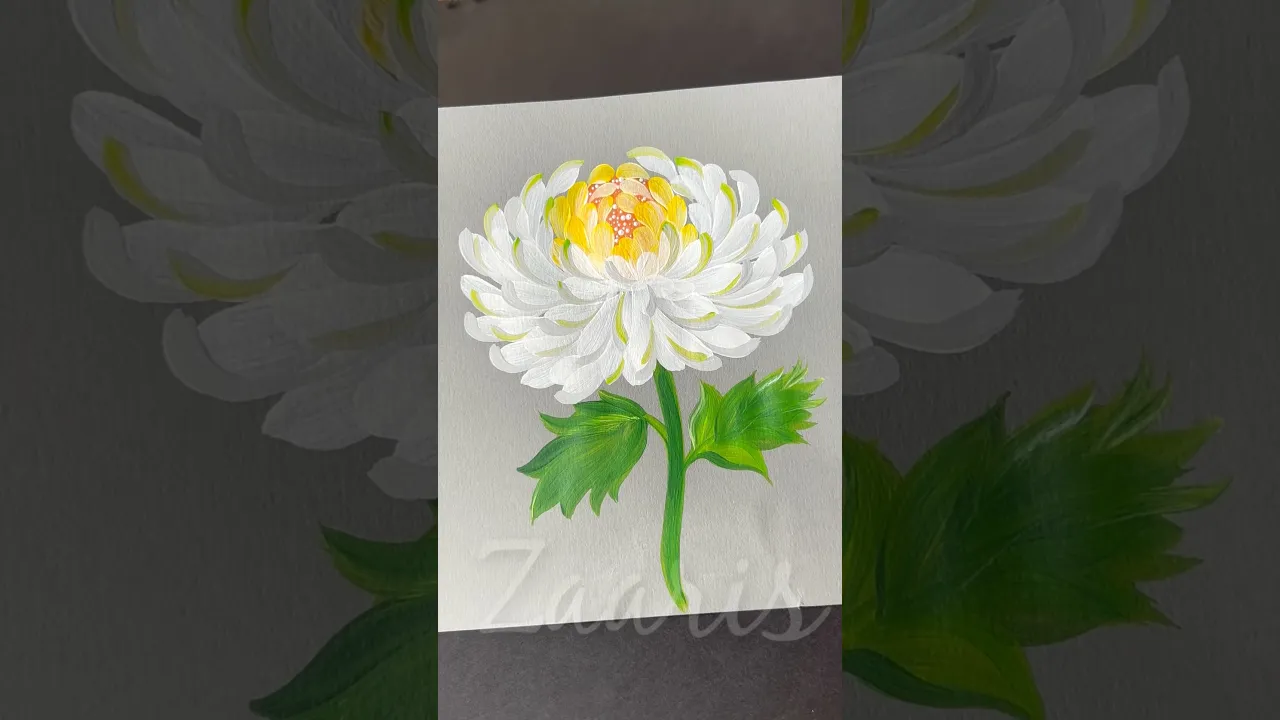 66 💛WOW❣️CHRYSANTHEMUM flower 🌺 acrylic 🎨🖌️#shorts #chrysanthemums #viral #wow #art #flowers