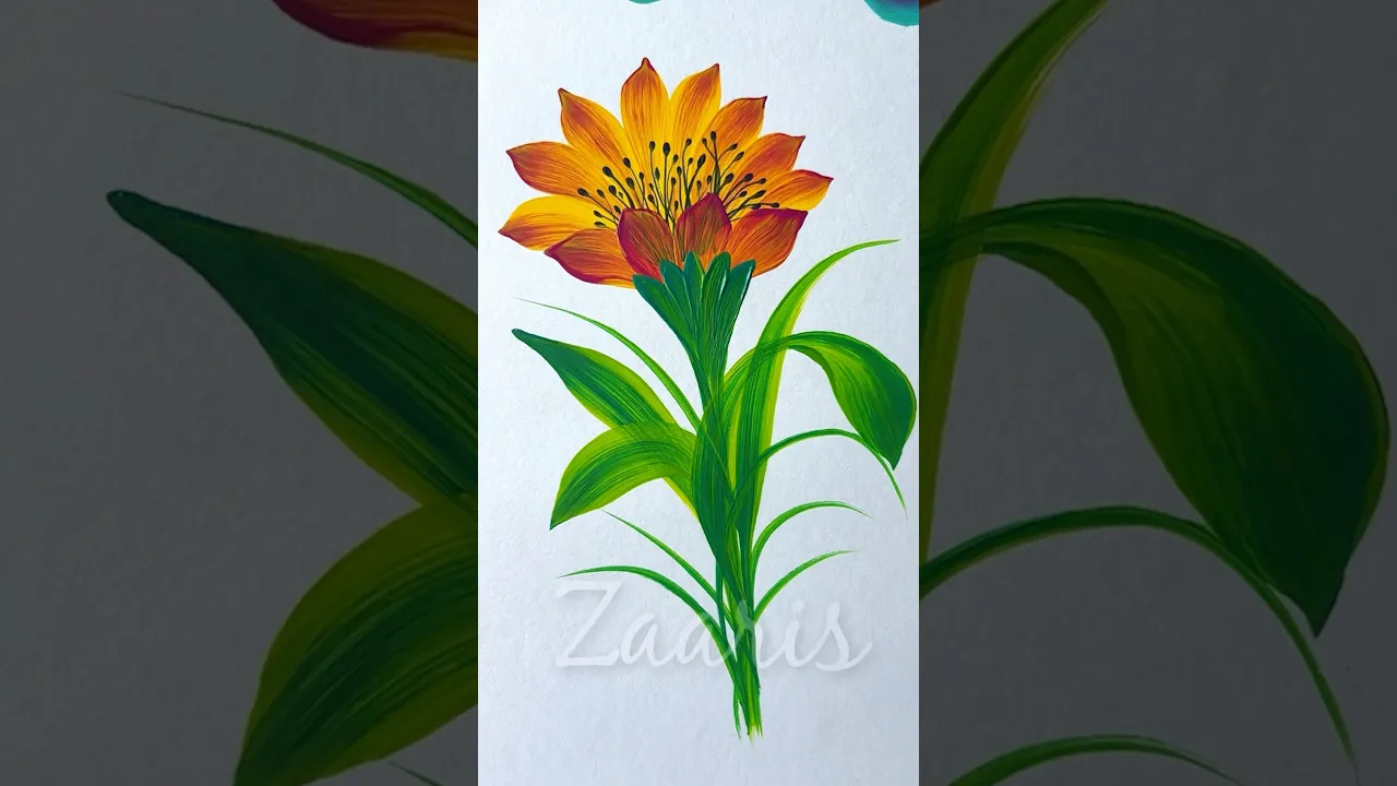 1207 🌼🌿✨💯🎨Vibrant WILD FLOWER painting, using acrylic paints 🎨🌼💯🎉🎊✨🫶 #shorts