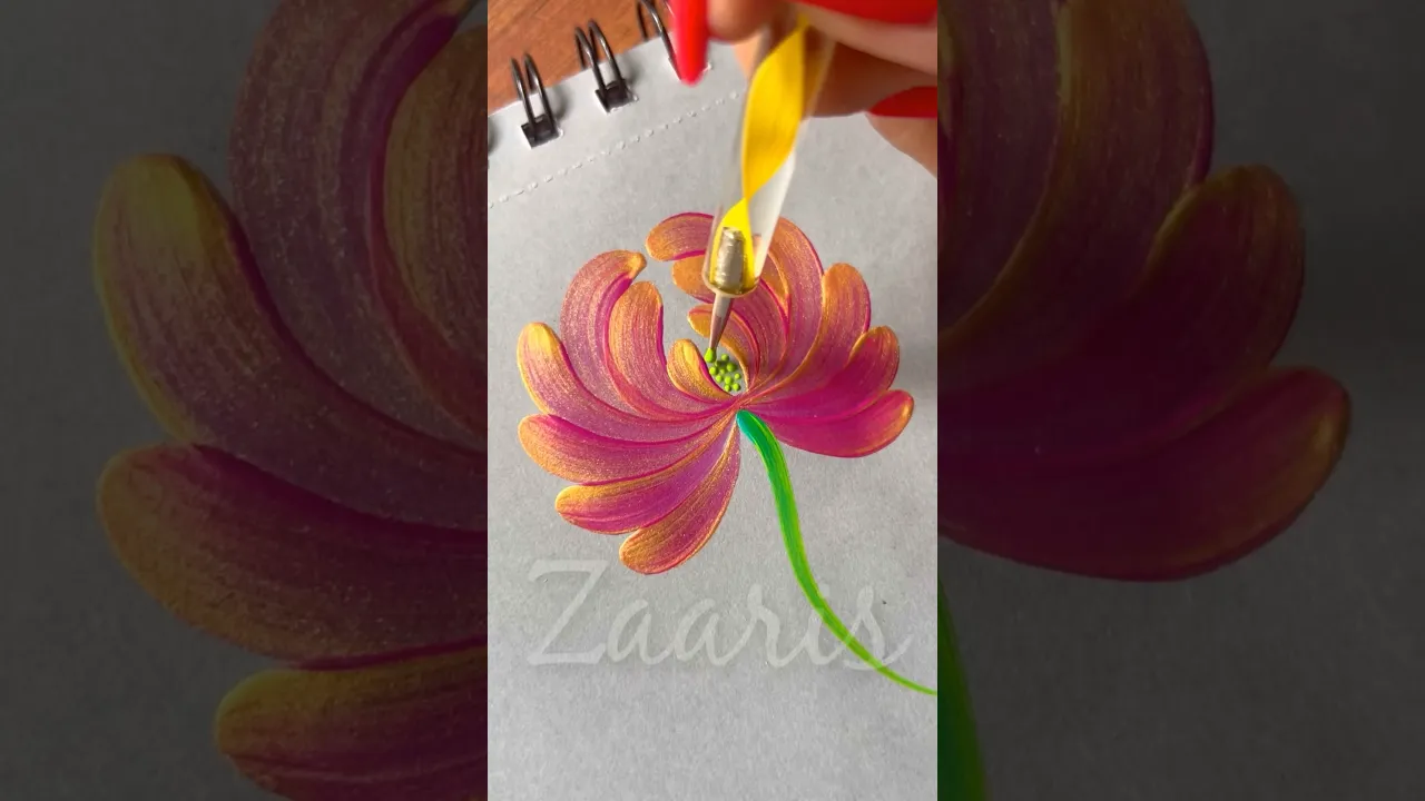 989 💖🫶👌💯🎨Simple flower painting idea using acrylic paints #flowerpainting #shorts #art