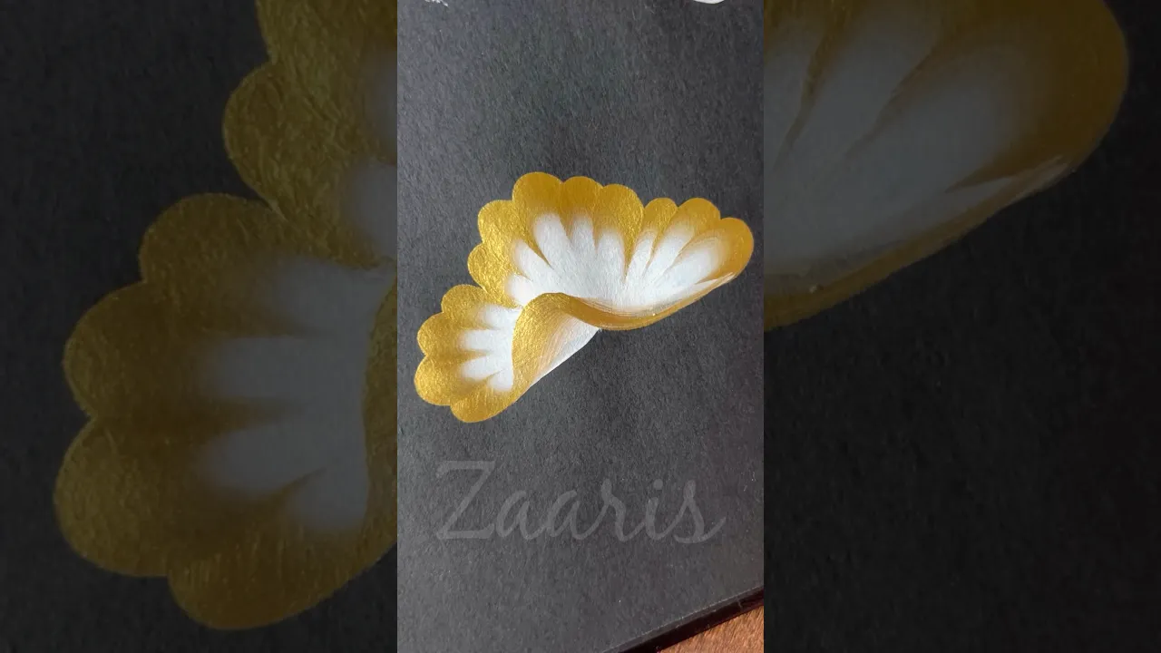 1007 💖🫶🎨🌿Simple GOLD flower painting using acrylic🎨🫶🌿💯 #flowerpainting #shorts #art