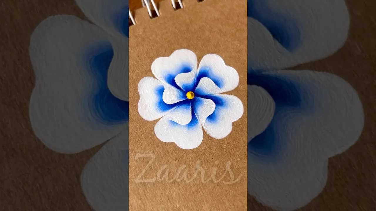 993 💙🎨💯Simple BLUE flower painting idea using acrylic 🎨 #flowerpainting #shorts #art