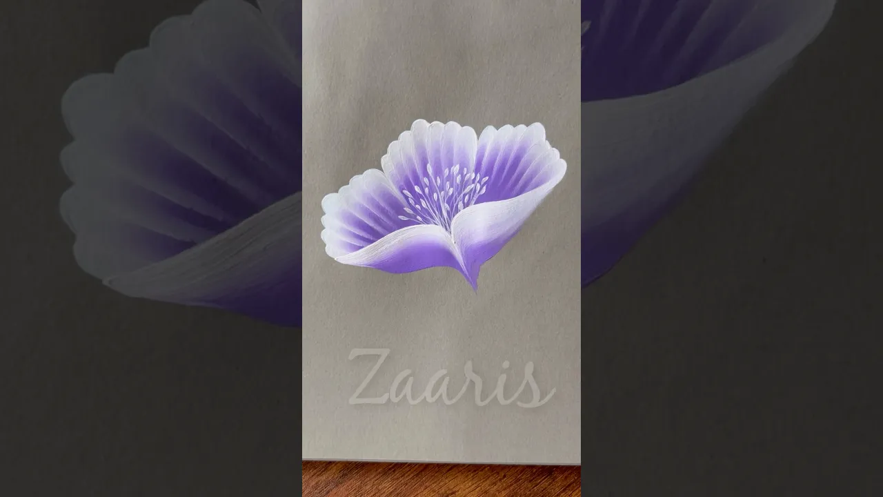 1083 💜🤍🎉🌼🌺🌿💯 Easiest LAVENDER Onestroke flower painting using acrylic paints 🎨🎉💜💯 #shorts