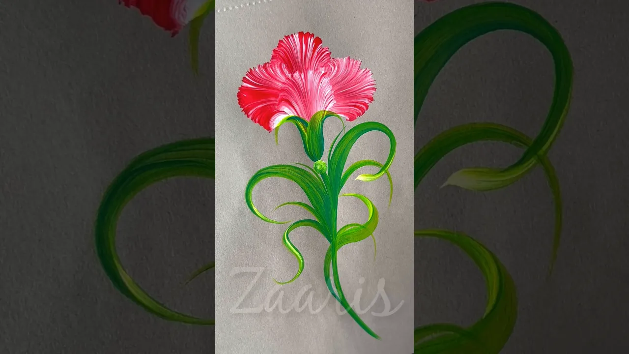 335 ❤️🌺👌WOW 😍 CARNATION ❤️Acrylic painting 🌺🎨💯 #art #acrylic #carnations