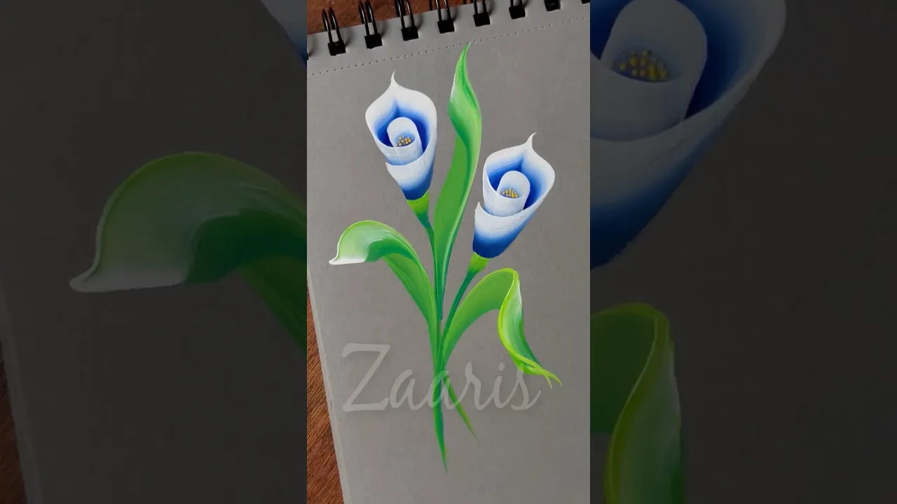 923 💙🤍🎨💯🫶Beautiful BLUE Onestroke flowers painting using acrylic 🎨💙 #flowerpainting #shorts #art