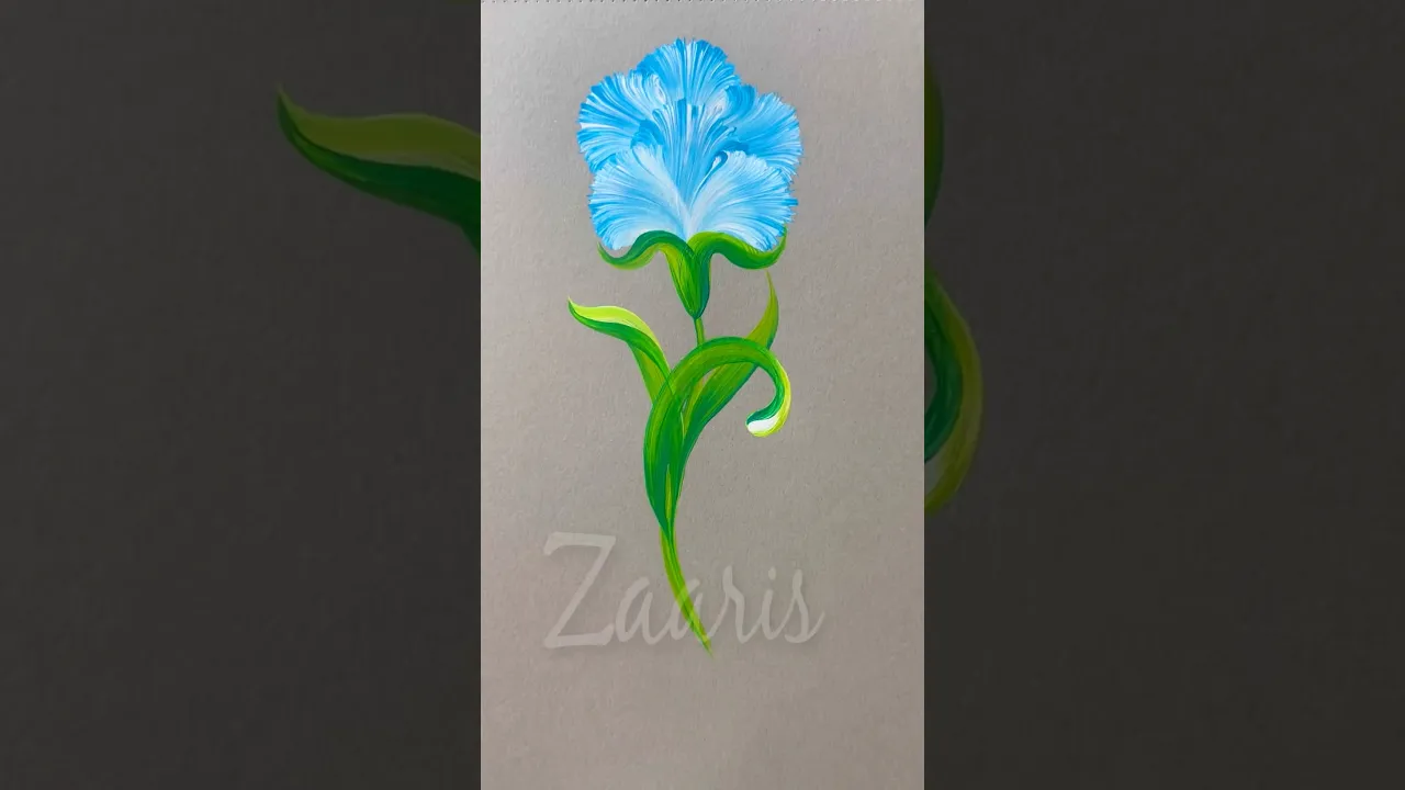 902 🩵🤍🎨💯🫶Simple flower painting using acrylic paints 🩵🤍🎨💯🫶 #flowerpainting #shorts #art