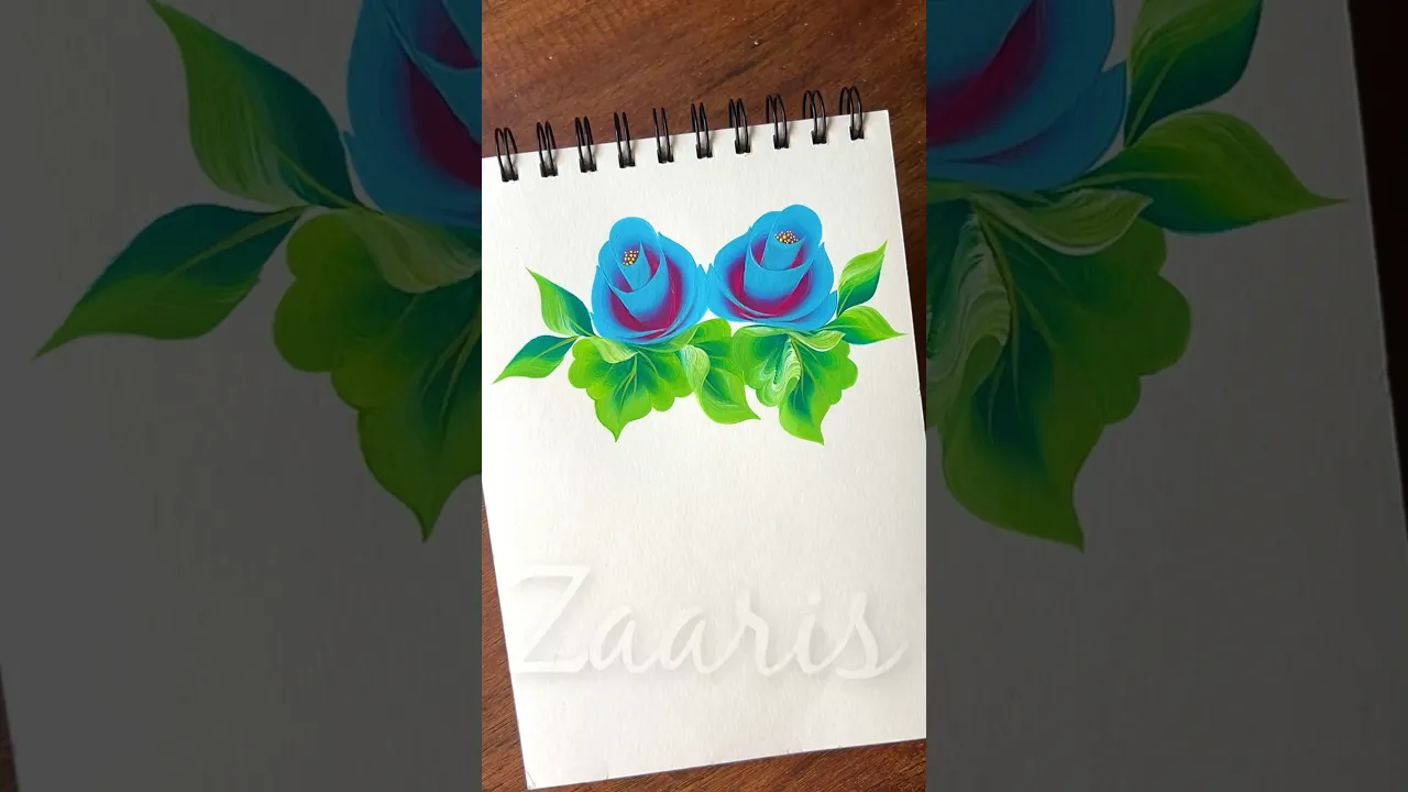 946 🩵💖💯🫶Simple ROSE flowers painting using acrylic 🎨💯🫶 #flowerpainting #shorts #art