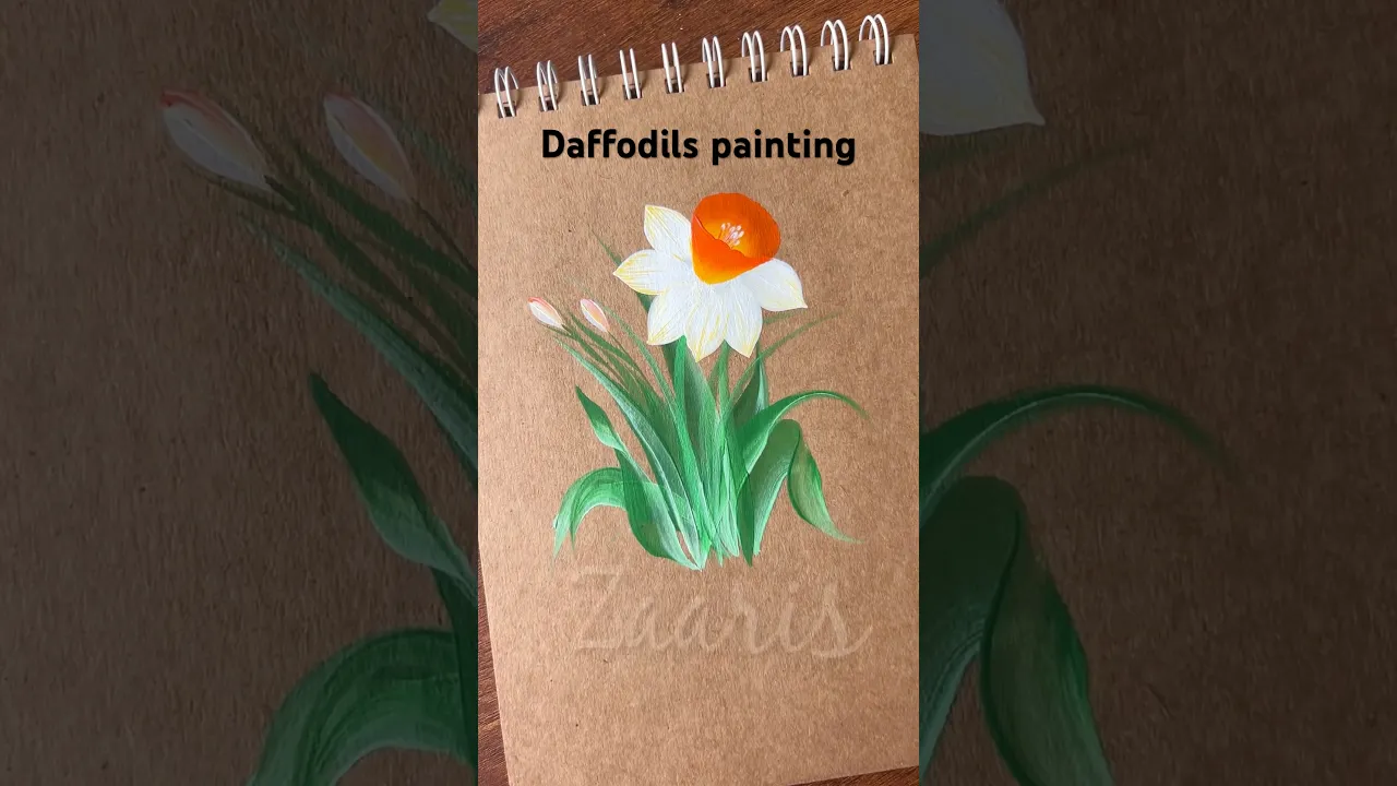 298 DAFFODILS 🌼 acrylic painting #shorts #acrylicpainting