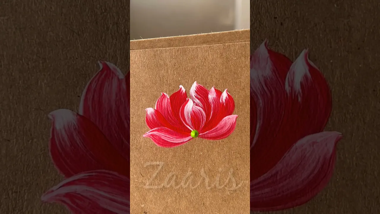 302 Red flower painting technique❤️ #beginnerfriendly #flowerart #beautifulflowers