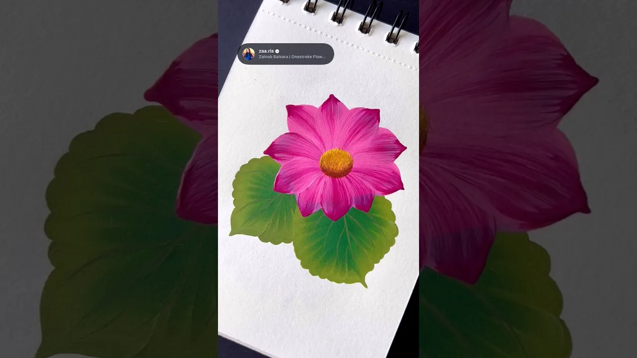 454 Calm Vibes Only 🫶🏻🎨🖌️🩷💚 #shortsfeed #art #flowerart #shortsviral #pinkflowers #beginnerfriendly