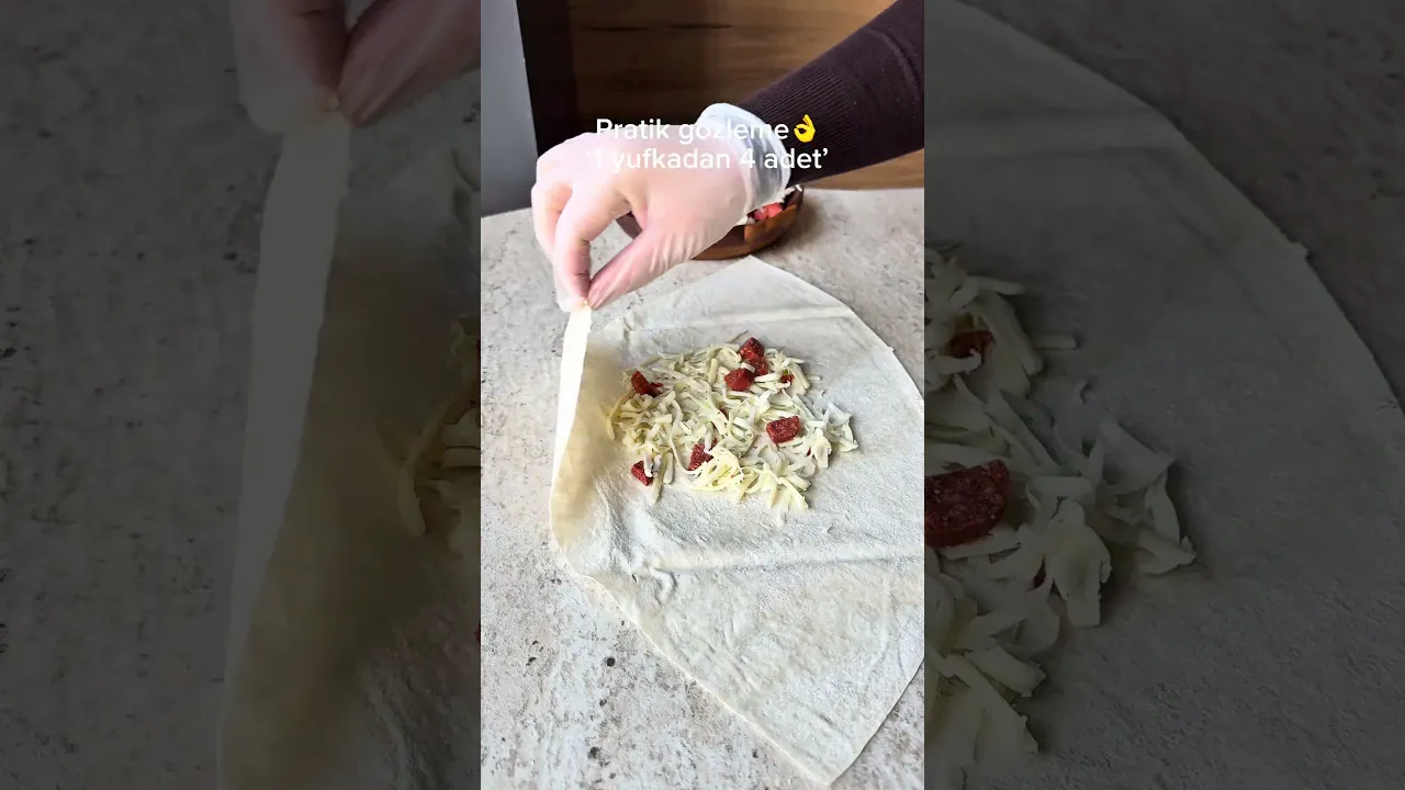 Pratik gözleme 1 yufkadan 4 adet👌 #recipe #tarif #food #pratiktarifler #globalcuisineb