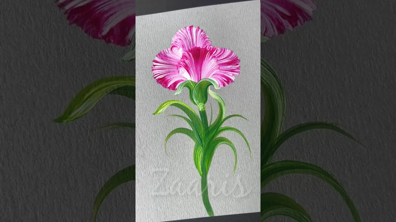 78 💖WOW😱PINK flower🌺 acrylic 🖌️🎨#shorts #viral #acrylic #floraart #flowers #photopaint #pink #wow