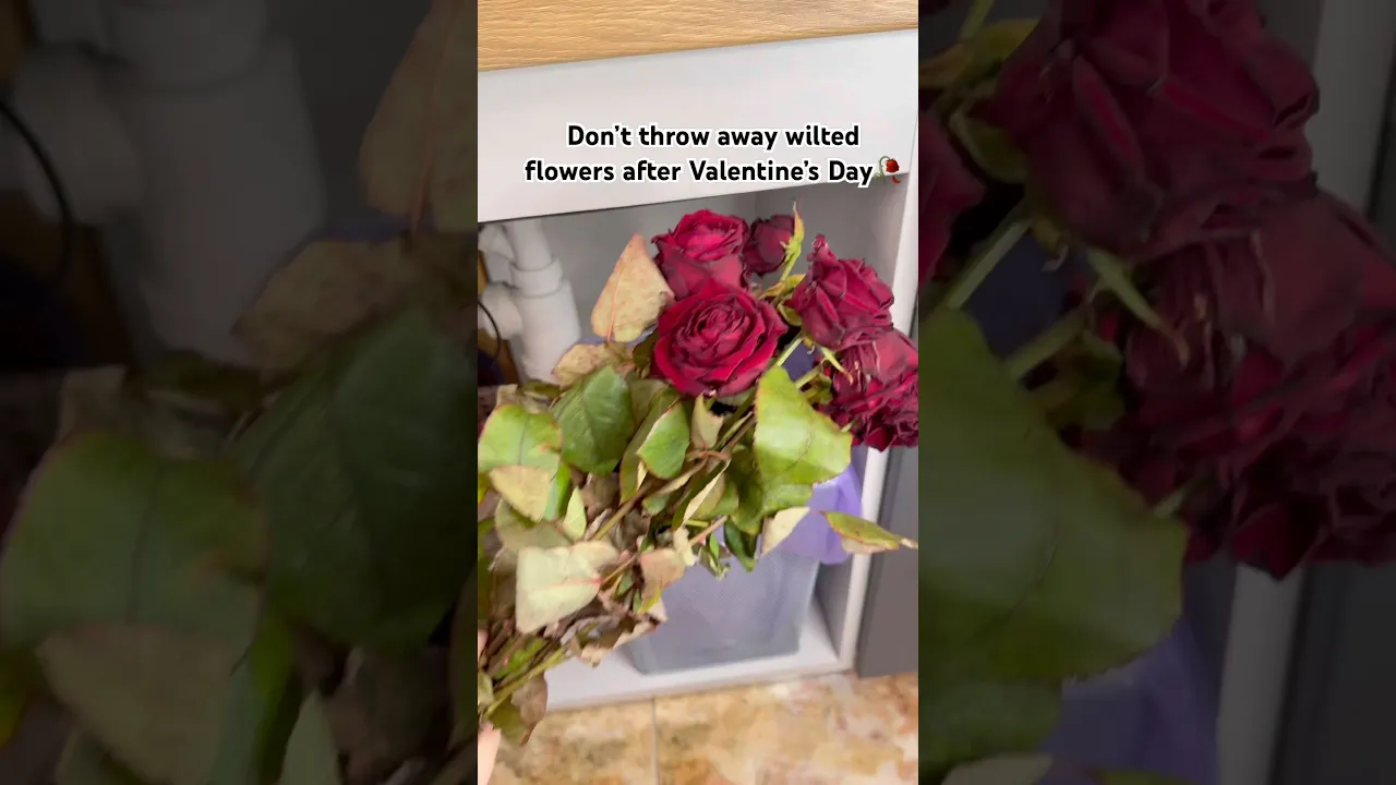 Turn wilted Valentine’s flowers into something useful ♻️#reallifehacks #diy
