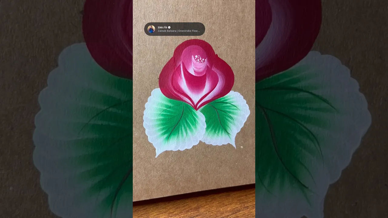 390 ❤️💚Easiest flower painting trick using acrylic paints 💯 #flowerpainting #shorts #art