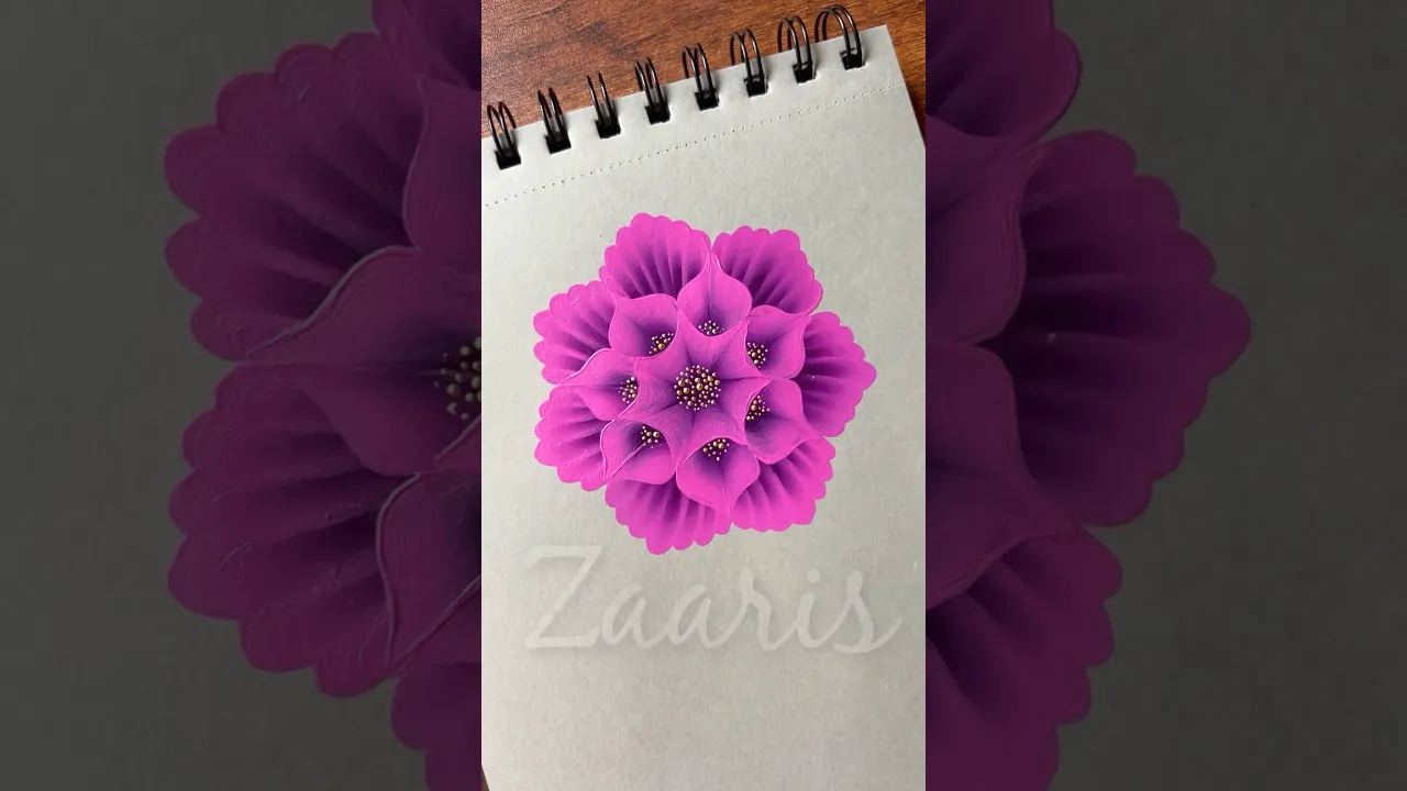 1138 💯🎨🌿🌺🎉TRY IT 👍🏻🎨Easy 3D flower painting, using acrylic paints 🎨💯💖🌺🎉 #shorts