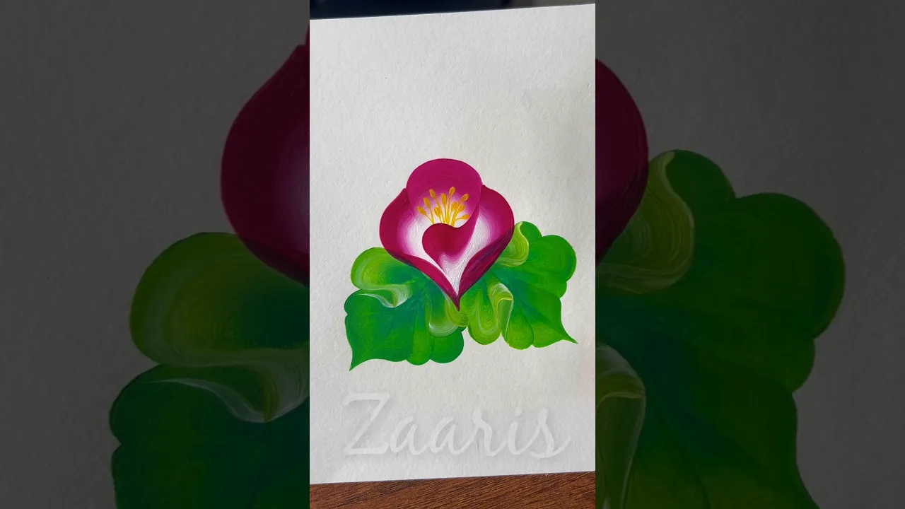 347 💖🌹Flower painting ｜ Acrylic 🖌️🎨 #ytshorts #painting #beginnerfriendly #acrylicpainting