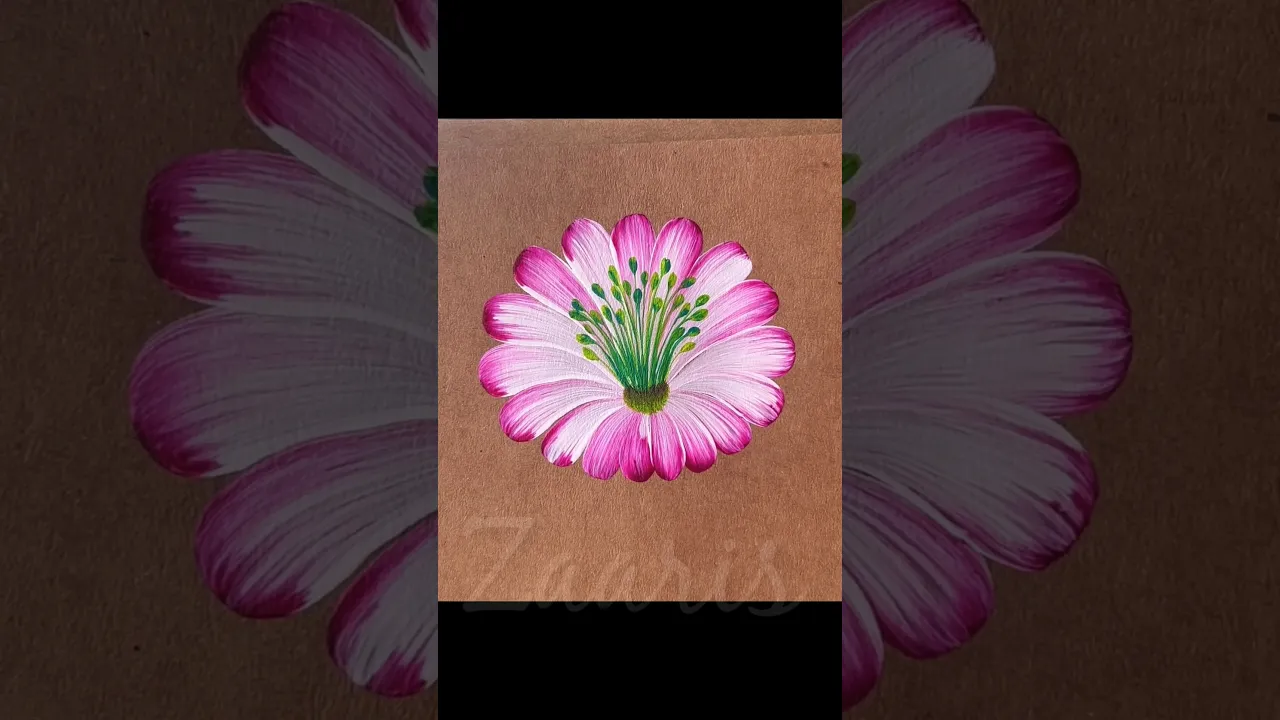 306 PINK acrylic flower painting🌺🫶 #beginnerfriendly #art #flowers #painting