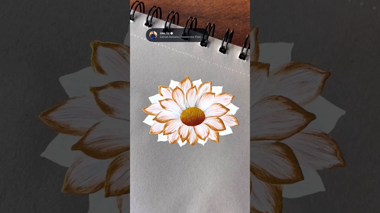 455 🤍🫶🏻Beginner Friendly WHITE & GOLD FLOWER painting using acrylic paints & round brush strokes 🖌️🎨