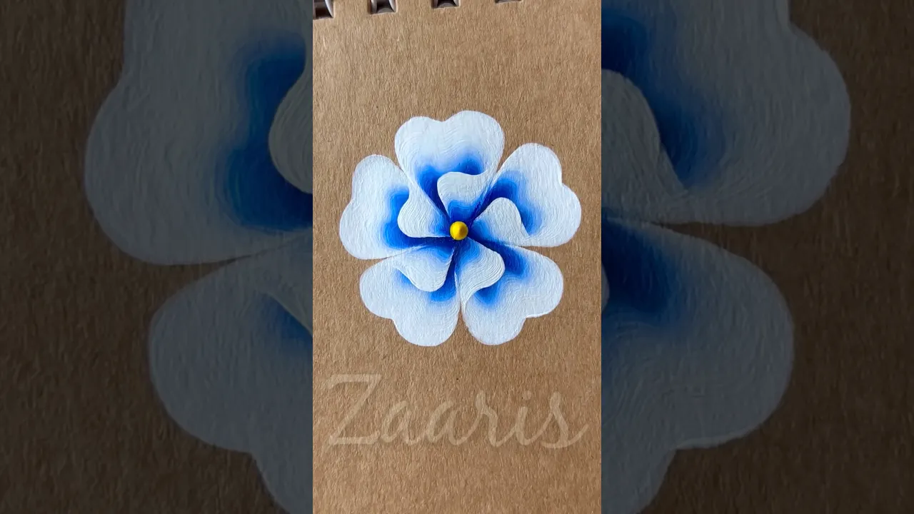 872 💙🤍🎨🫶Simple flower painting using acrylic paints 💙🤍🎨💯 #flowerpainting #shorts #art