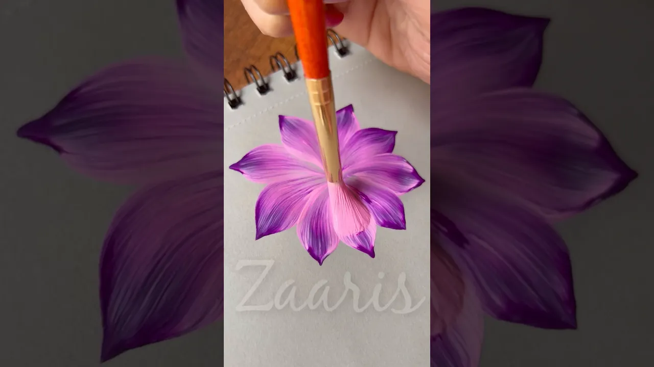 940 🩷💜🎨💯Simple flower painting using acrylic paints 🎨💯🫶💖💜 #flowerpainting #shorts #art
