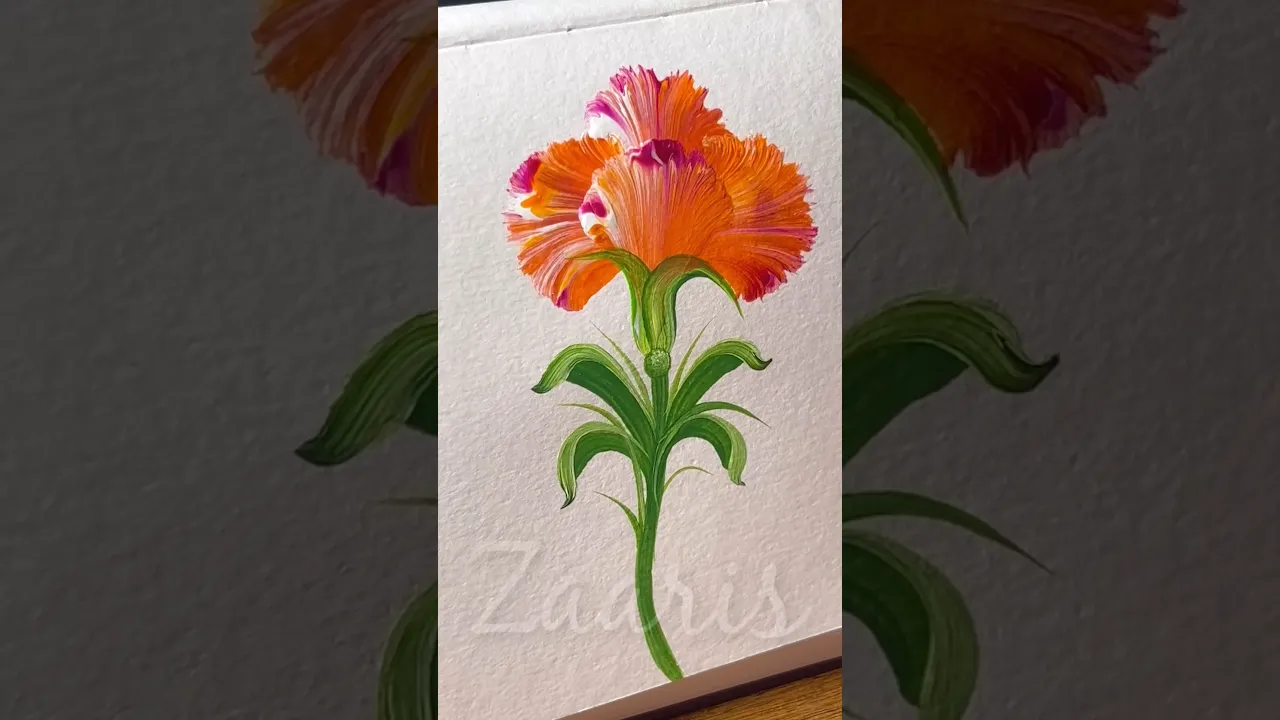 44 🌈Vibrant FLOWER 🌺 Acrylic 🖌️🎨#shorts #viral #flowers #vibrant #painting #art #reels