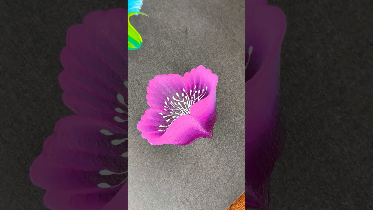 1220 ✨💯❣️Quick and easy VIOLET Flower painting using acrylic paints 🎨❣️🎉🌿🌸🌼🎊✨💜🫶💖 #shorts