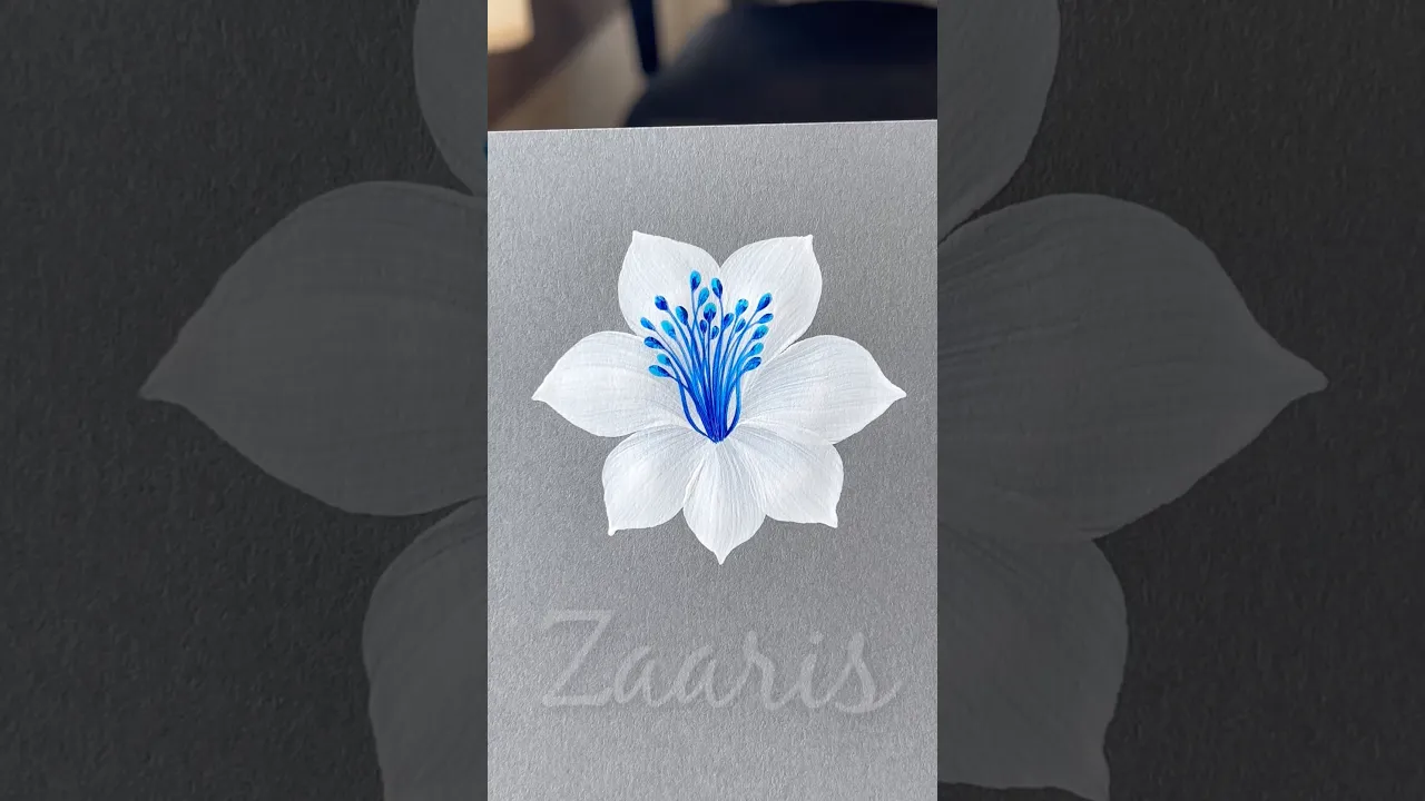 80 💙WHITE Flower acrylic🖌️🎨 for beginners✨#shorts #art #white #beginners #flowers #painting #yt