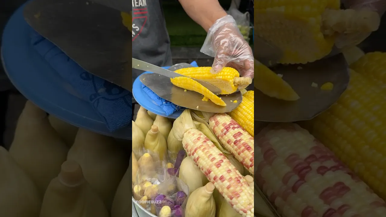 Perfect Golden Corn Slicing in Bangkok
