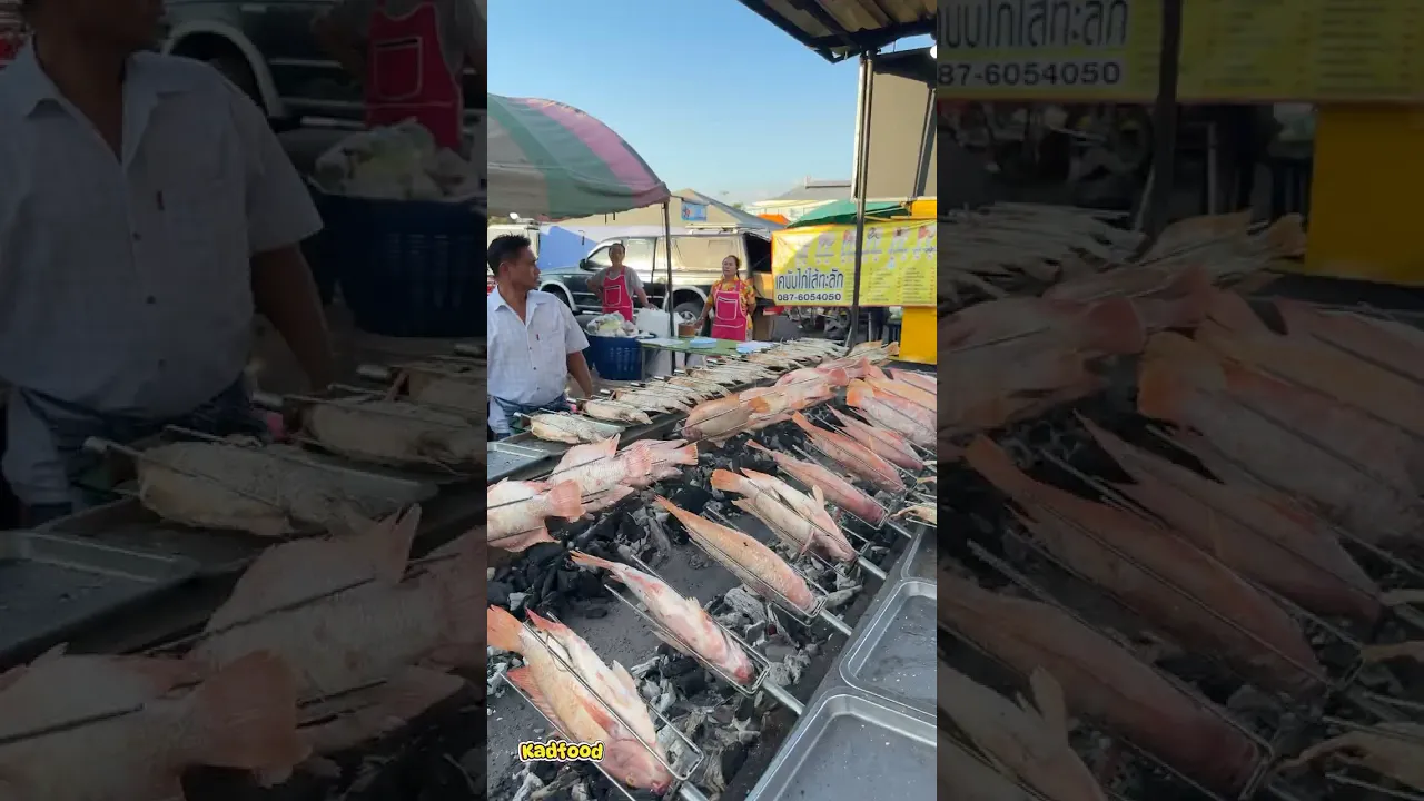 Juicy Charcoal Grilled Tilapia Fish in Thailand!!! Thai Street Food