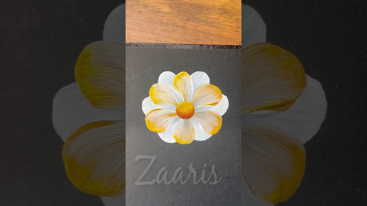 08 🌼WOW💯WHITE GOLD✨Flower painting using acrylic 🎨🖌️#shorts #whitegold #viral #flowerpainting #wow