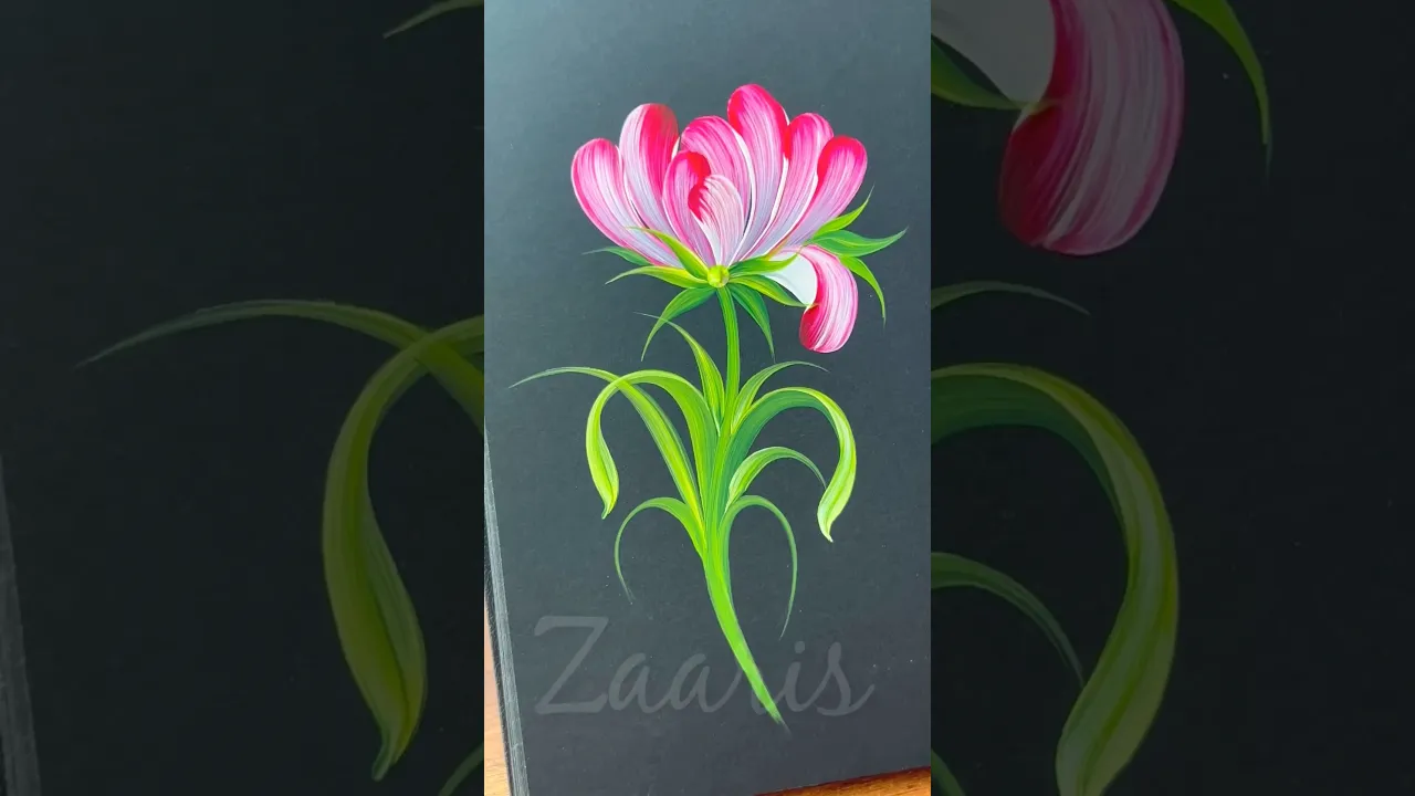 236 ❤️RED flower 🌺 acrylic painting 🖌️🎨 #shorts #red #flowerpainting #art #viral