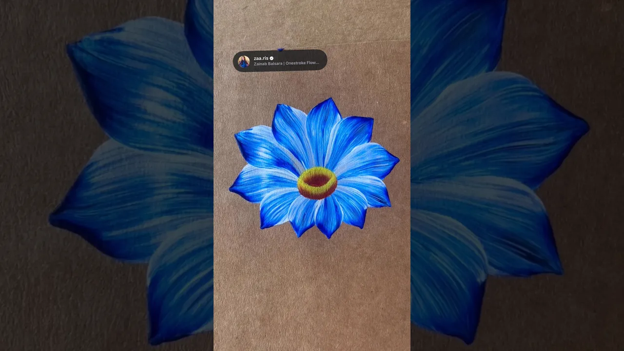 396 💙WOW💙 BLUE flower 🎨💯💙🫶🌈 #flowerdrawing #acrylic #beautifulflowers #brushstrokes