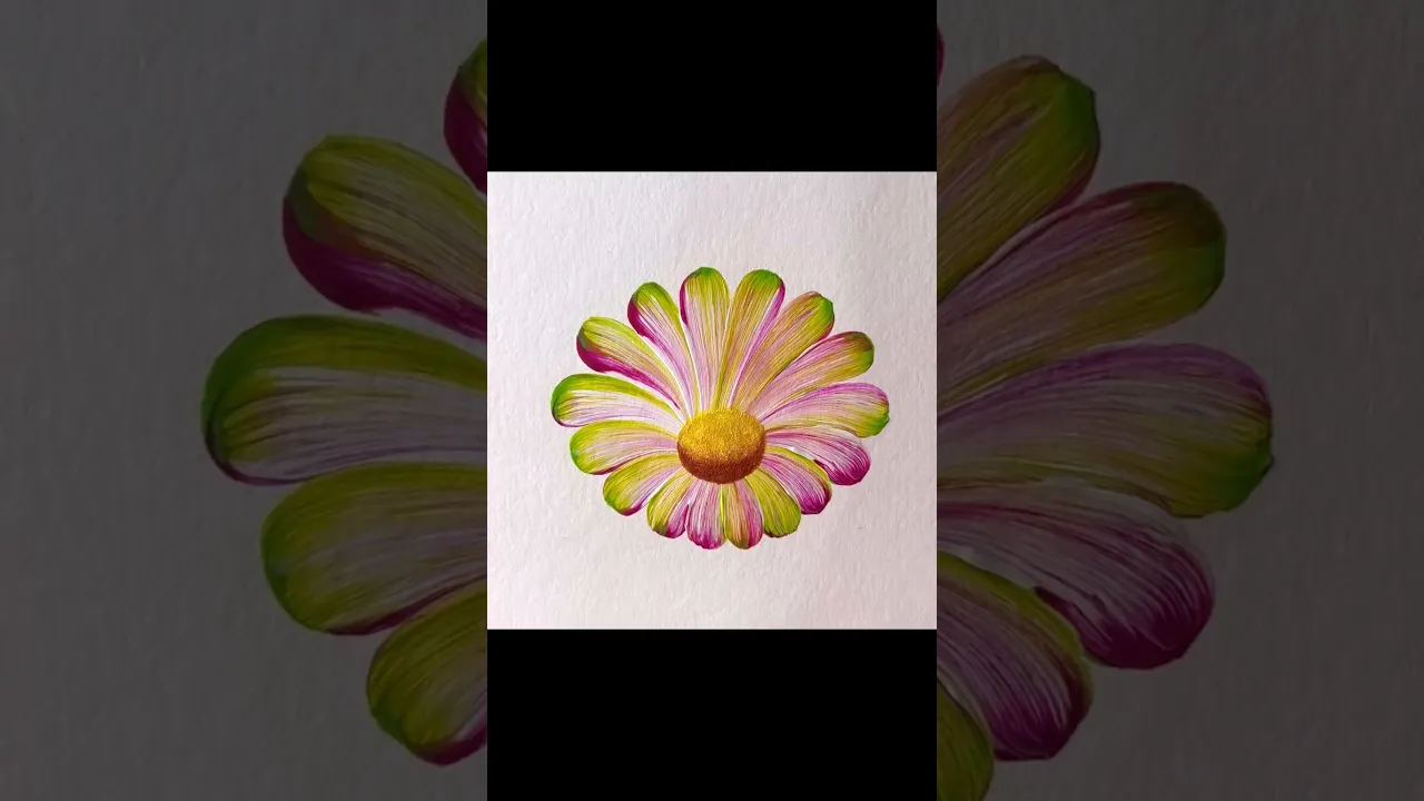 225 💖💚🌸BEGINNER friendly flower painting using acrylic 🎨🖌️👌 #shorts #beginnerfriendly #art #viral