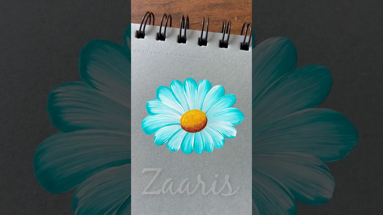 157 🩵🖌️Flower painting for beginners ｜acrylics｜ round brush 👌🎨🖌️ #shorts #art #beginners #viral #yt