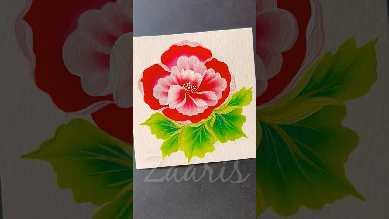 883 🌺💖🎨🫶Beautiful Onestroke flower painting using acrylic 🎨💯 #flowerpainting #shorts #art