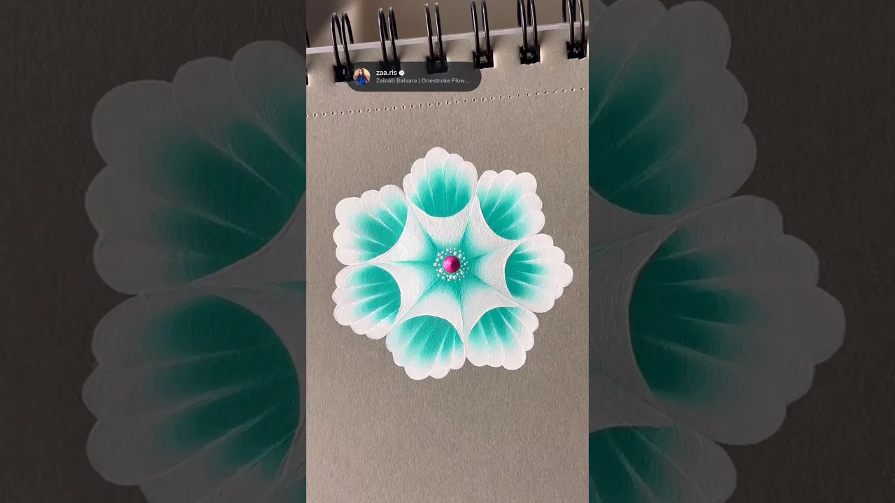 313 Simple flower painting using acrylic paints🩵 #beginnerfriendly #flowers #flowerart #painting