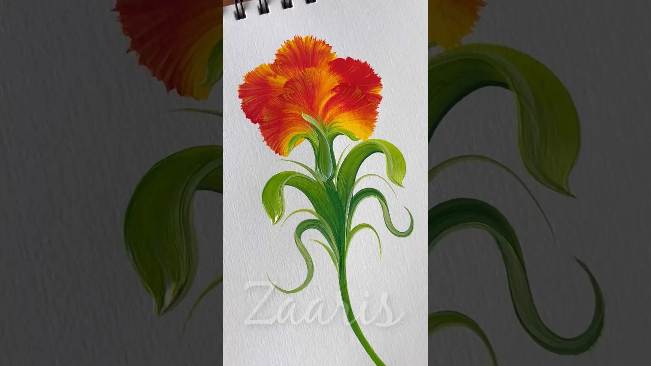 251 💛❤️WOW💯👌CARNATIONS flower painting using acrylic paints 🖌️🎨 #shorts #carnations #art