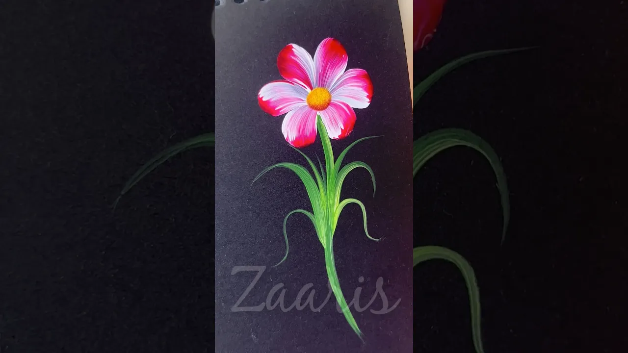 10 ❣️RED flower🌺 acrylic🖌️🎨for beginners💯🌈#shorts #viral #red #flowerpainting #beginners #acrylic