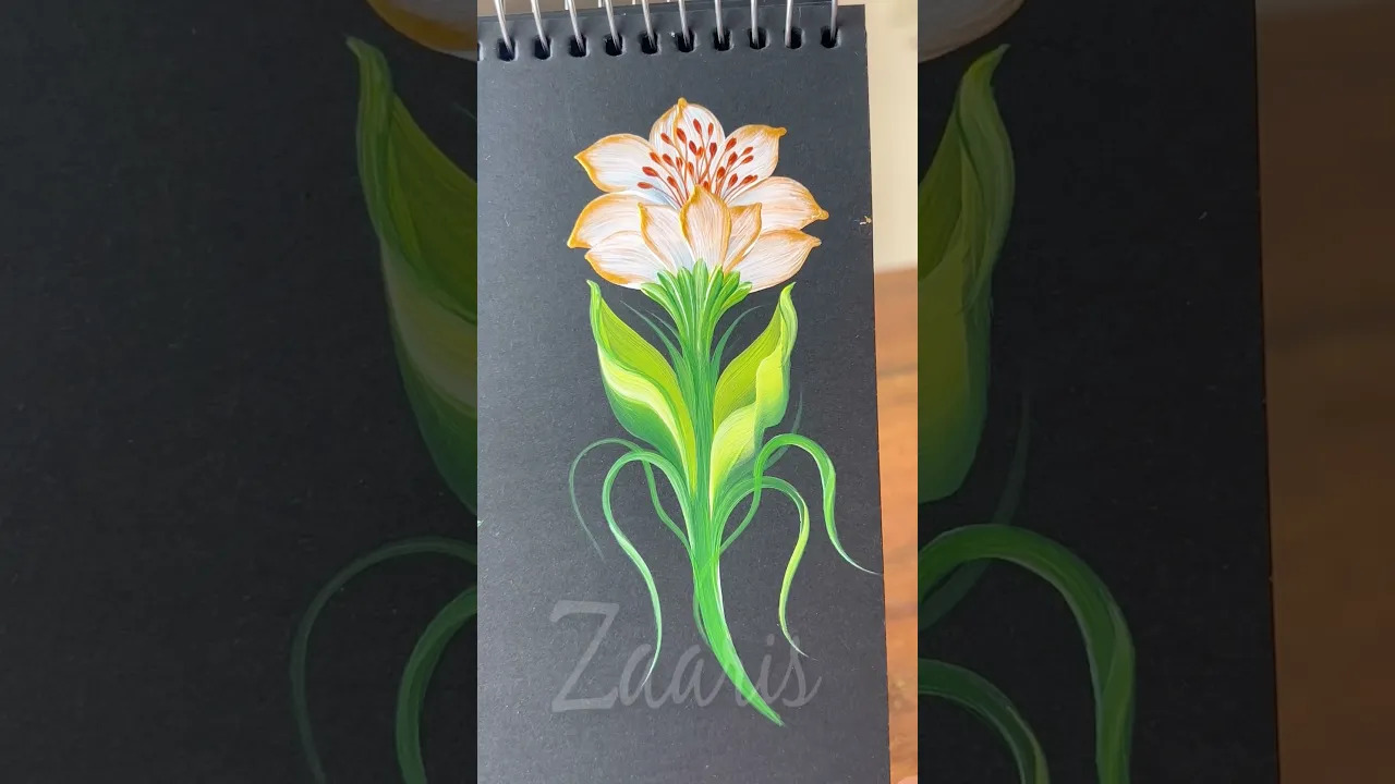 207 🫶👌WHITE GOLD flowers one stroke painting 🎨🖌️ #shorts #whitegold #art #viral #painting