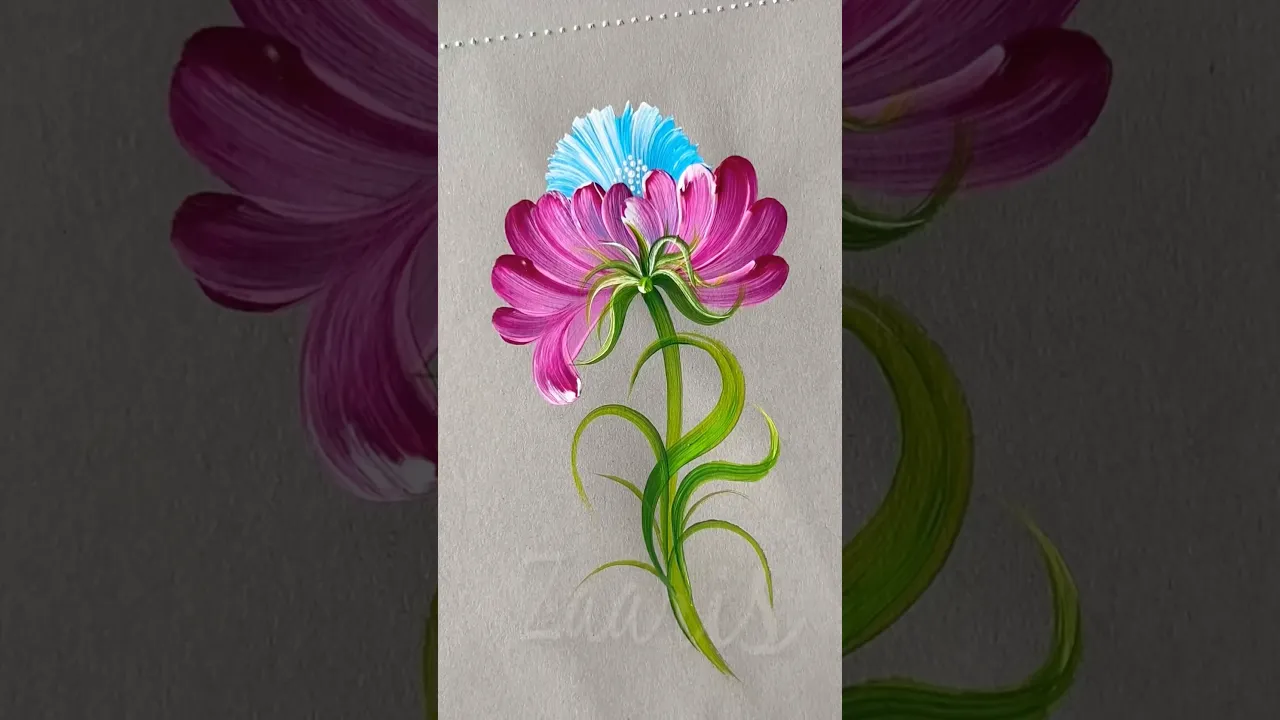 287 💙💖A little different flower painting idea 💖💙#shorts #art #flowerpainting #ideas #flowerart